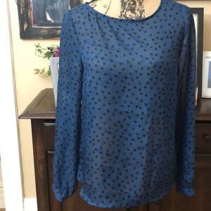 🛍️Ann Taylor Sheer Polka Dot Flowy Blouse
